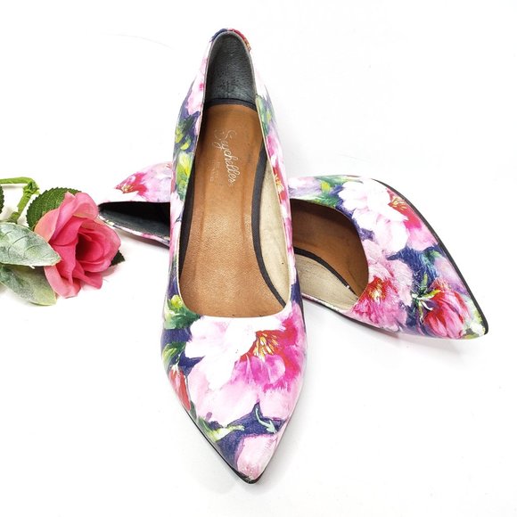 Seychelles Shoes - Anthropologie Seychelles Floral Leather Heels, 7